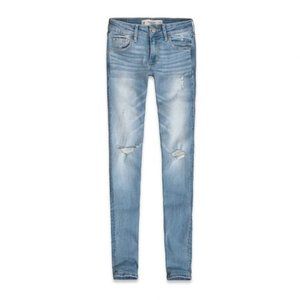 ABERCROMBIE Alyssa Light Wash Distressed Petite Skinny Jeans Size 12 / 31 Short